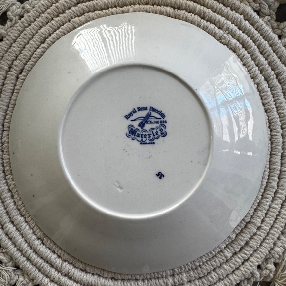 RARE Pre-Owned Flow Blue & White 8 3/4" Ridgways WAVERLEY Plate. RNo 146826 UK - Picture 4 of 6